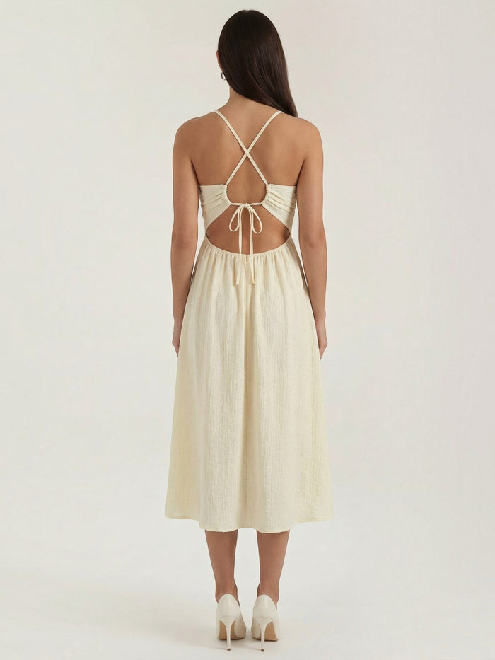 Linda Robe Midi Découpée