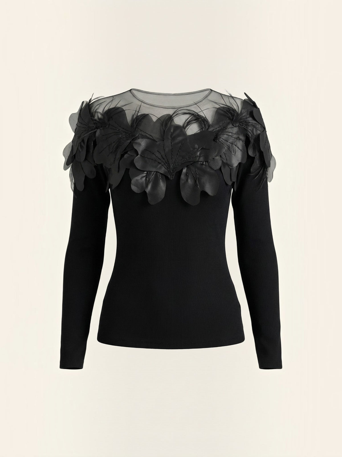Marguerite Pull En Maille Avec Finition Plumes