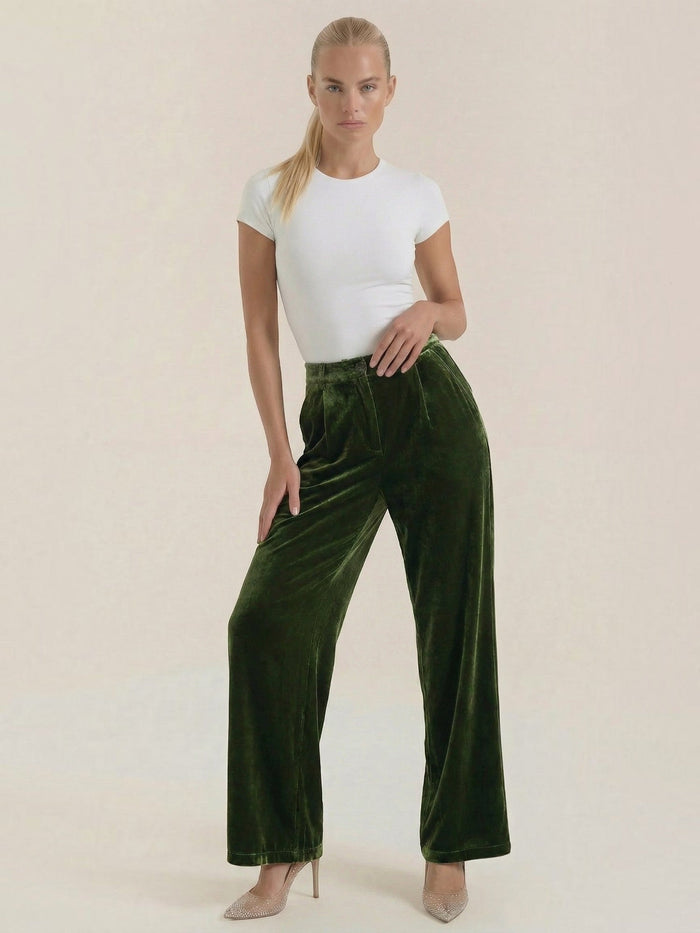 Nadine Pantalon À Tissu Brillant