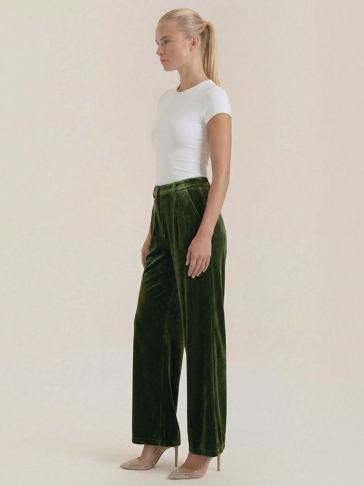 Nadine Pantalon À Tissu Brillant