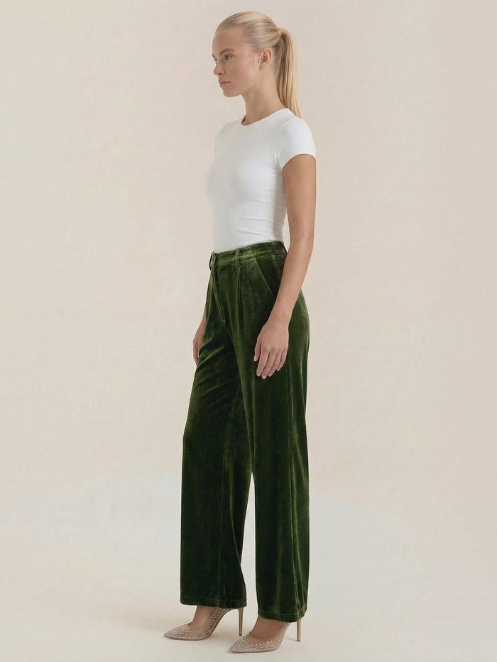 Nadine Pantalon À Tissu Brillant