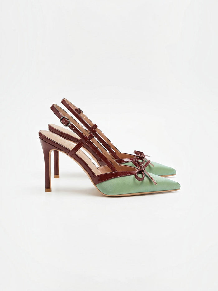 Rebecca Escarpin Satin Avec Nœud