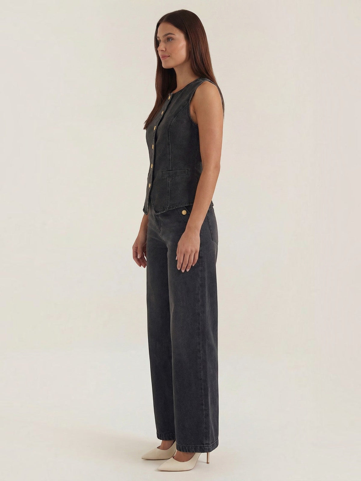 Rhonda Ensemble En Denim De Coton