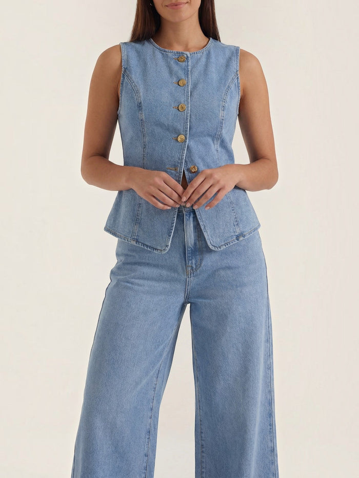 Rhonda Ensemble En Denim De Coton