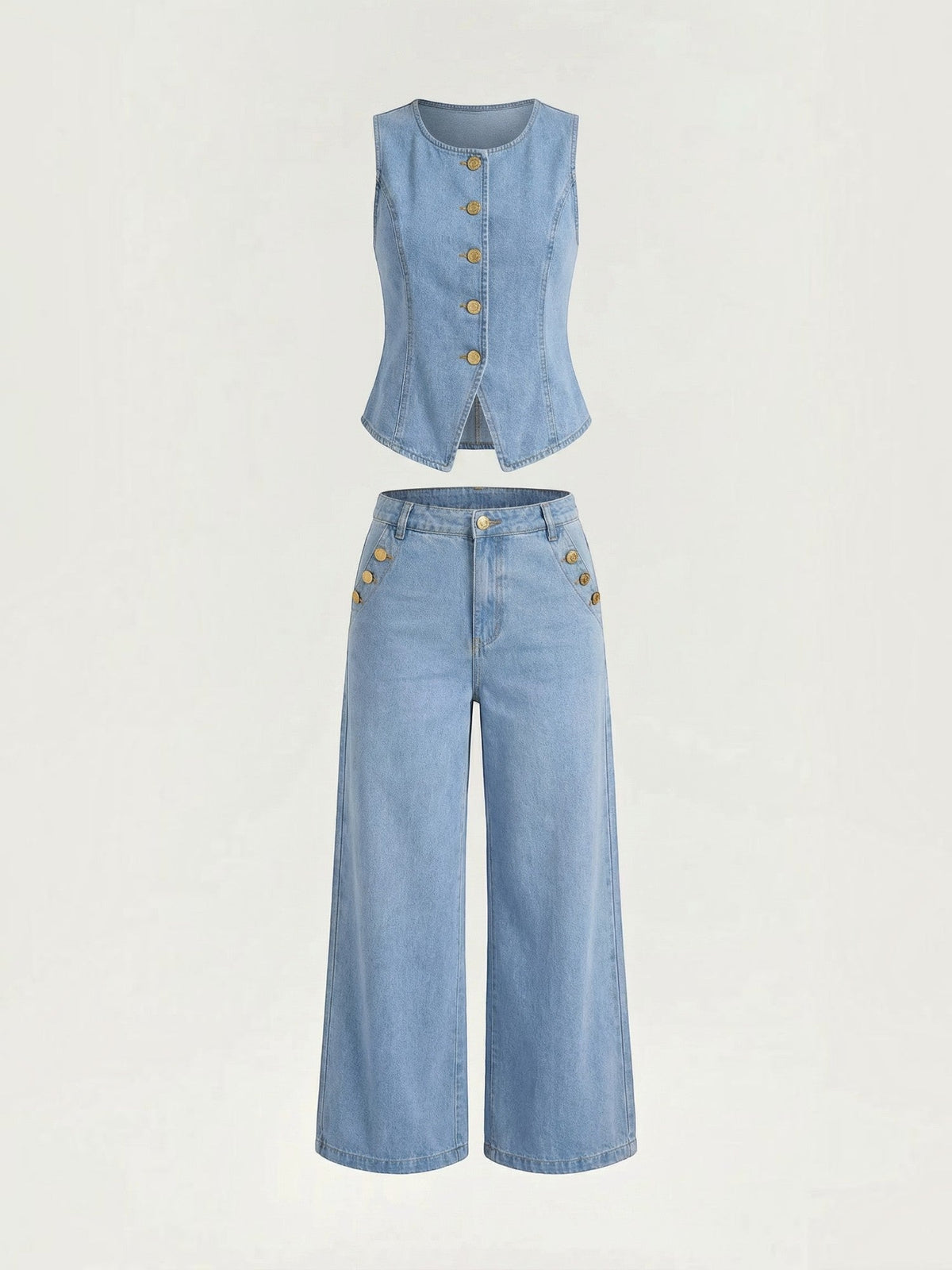 Rhonda Ensemble En Denim De Coton