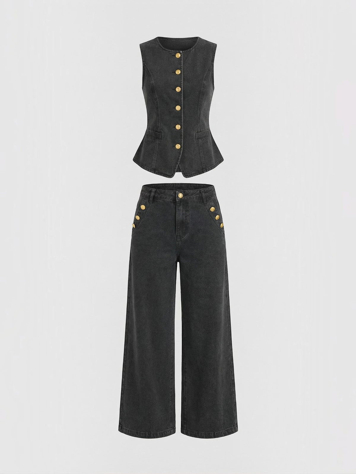 Rhonda Ensemble En Denim De Coton