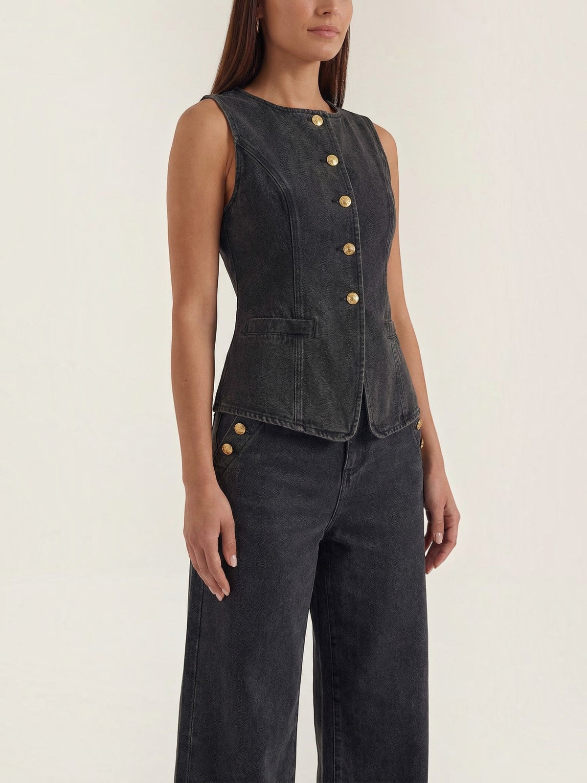 Rhonda Ensemble En Denim De Coton