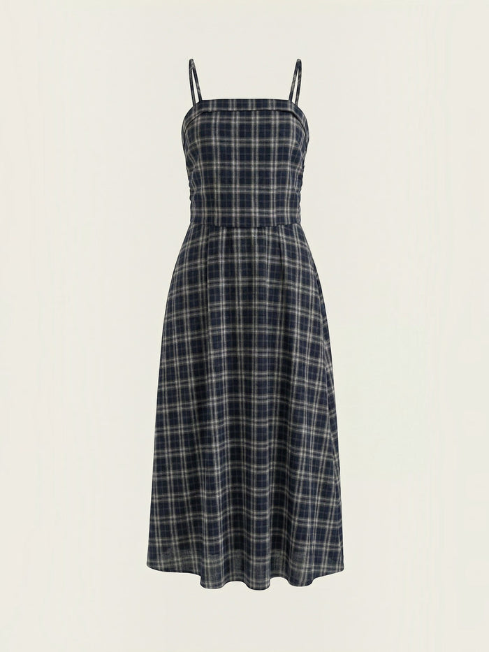 Ronda Robe Midi À Carreaux D'Été