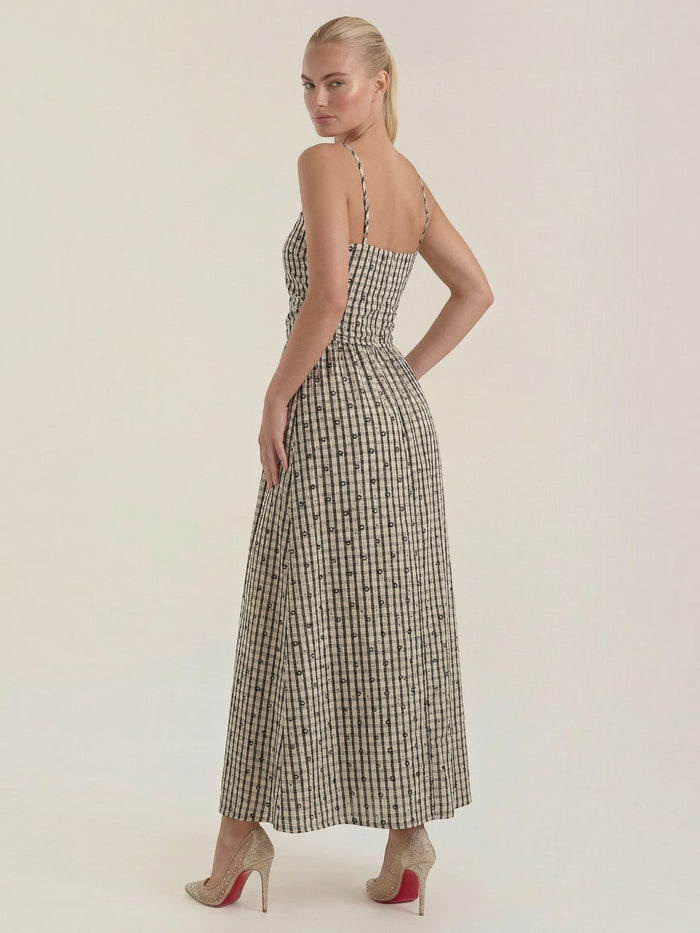 Ronda Robe Midi À Carreaux D'Été