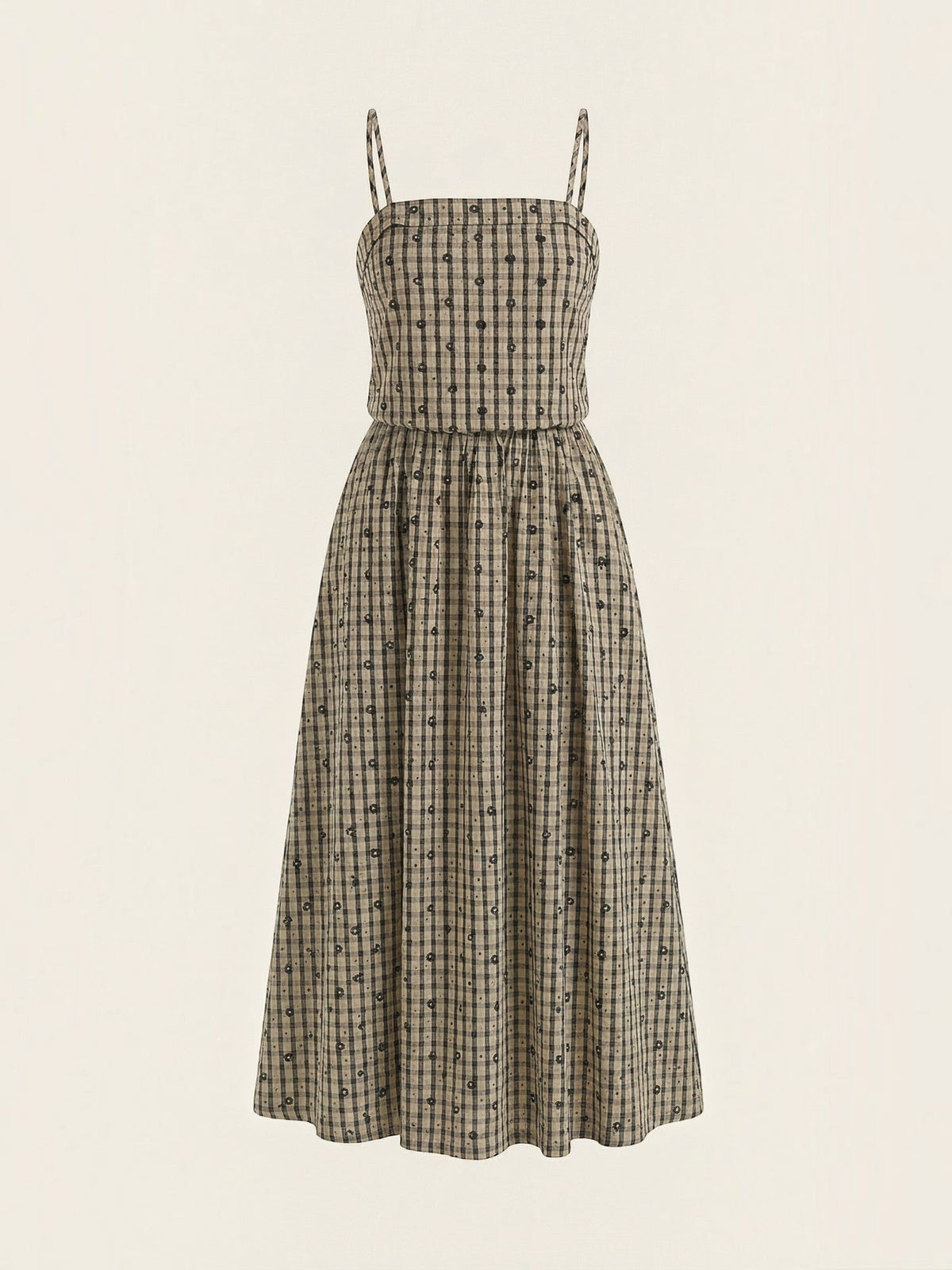Ronda Robe Midi À Carreaux D'Été