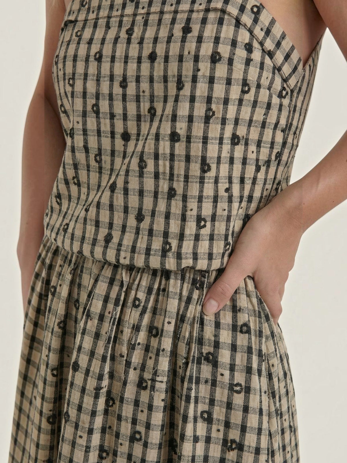 Ronda Robe Midi À Carreaux D'Été
