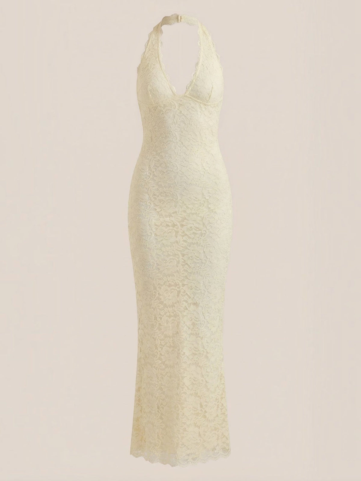 Roxanne Robe Longue En Dentelle À Dos Nu