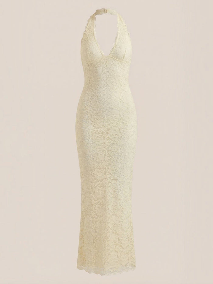 Roxanne Robe Longue En Dentelle À Dos Nu