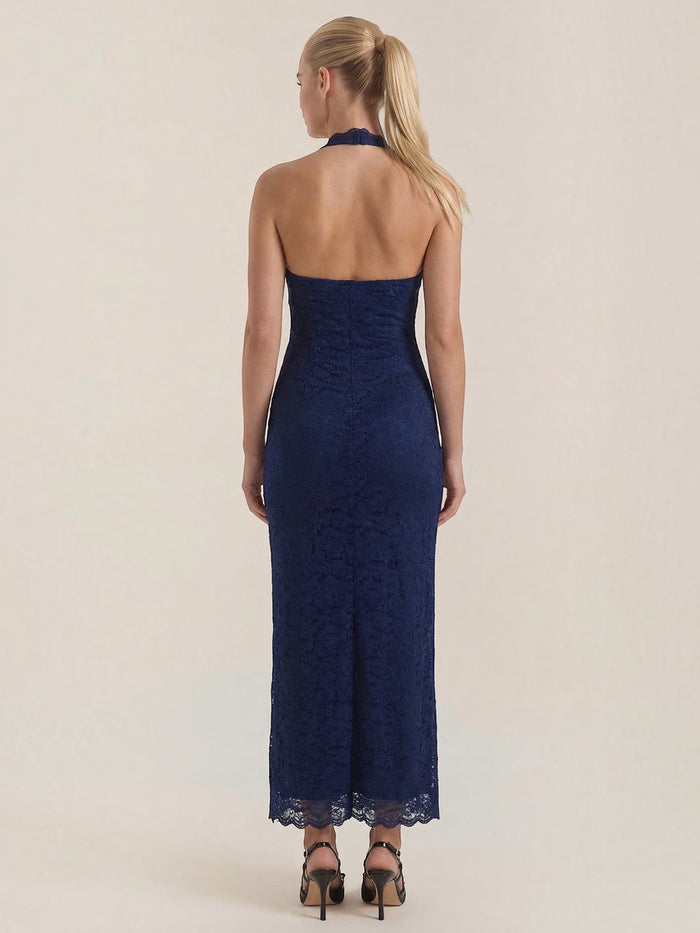 Roxanne Robe Longue En Dentelle À Dos Nu