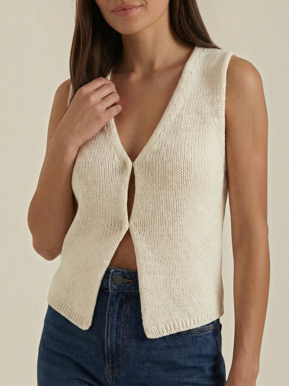 Sharon Débardeur En Maille Style Gilet