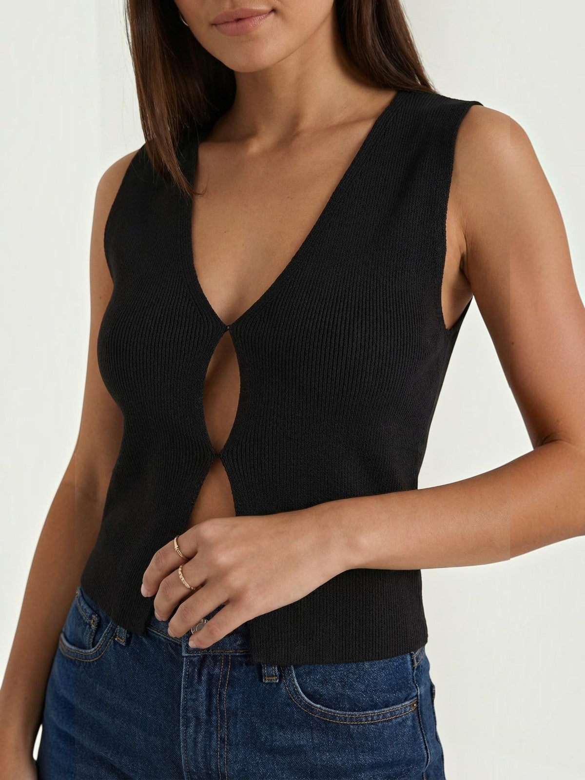 Sharon Débardeur En Maille Style Gilet