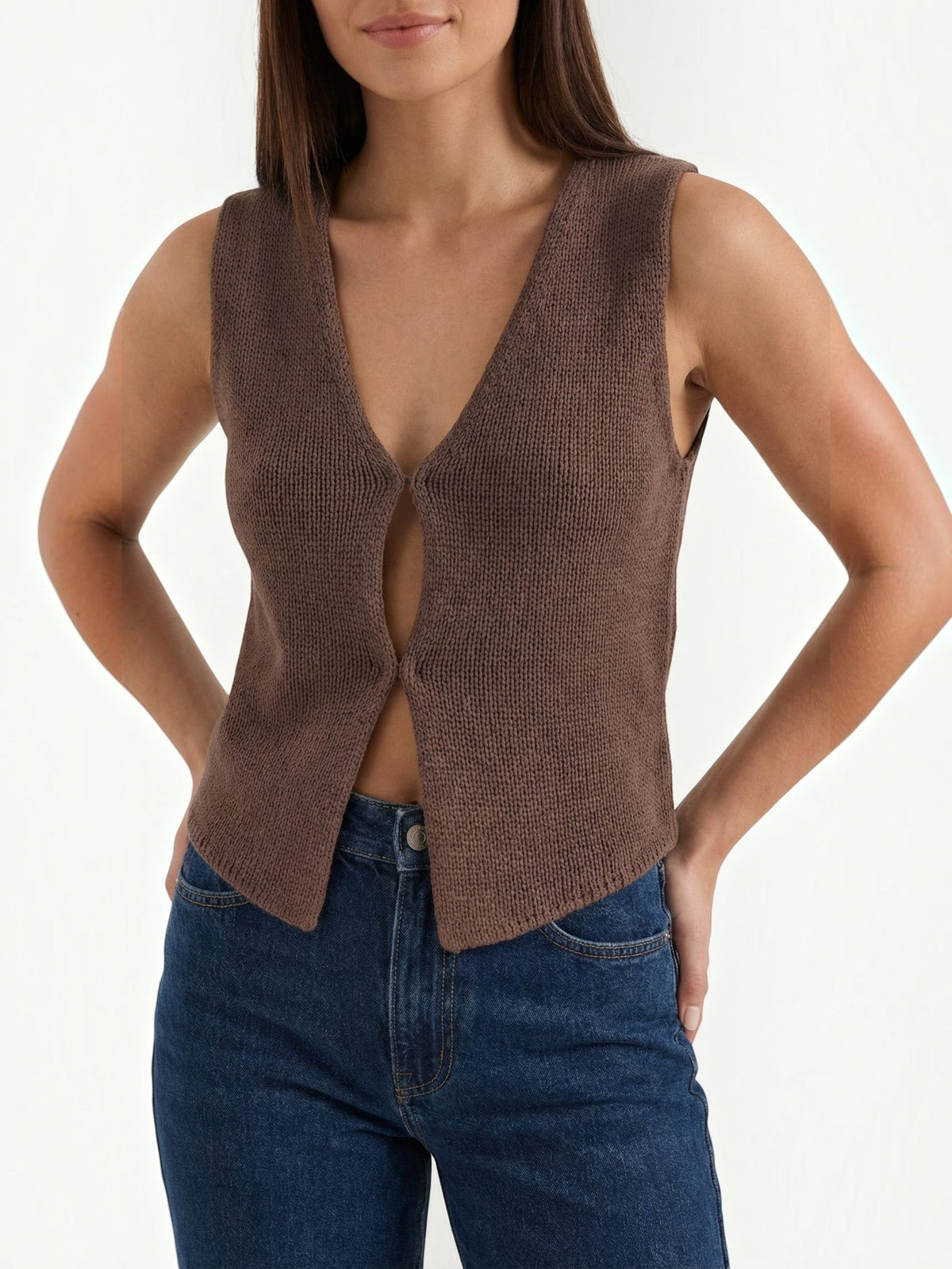 Sharon Débardeur En Maille Style Gilet