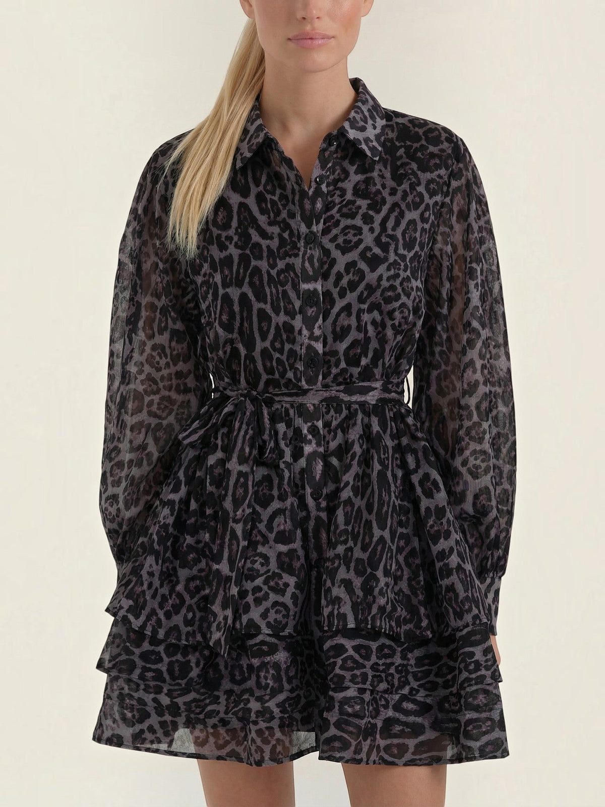 Stella Robe-Chemise Mini Imprimé Léopard
