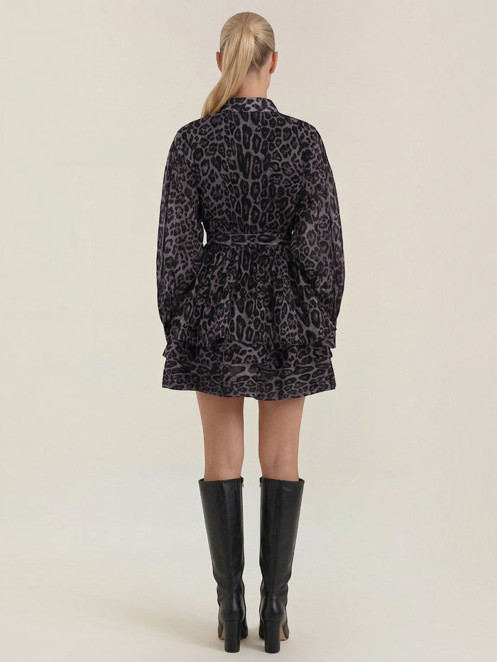 Stella Robe-Chemise Mini Imprimé Léopard