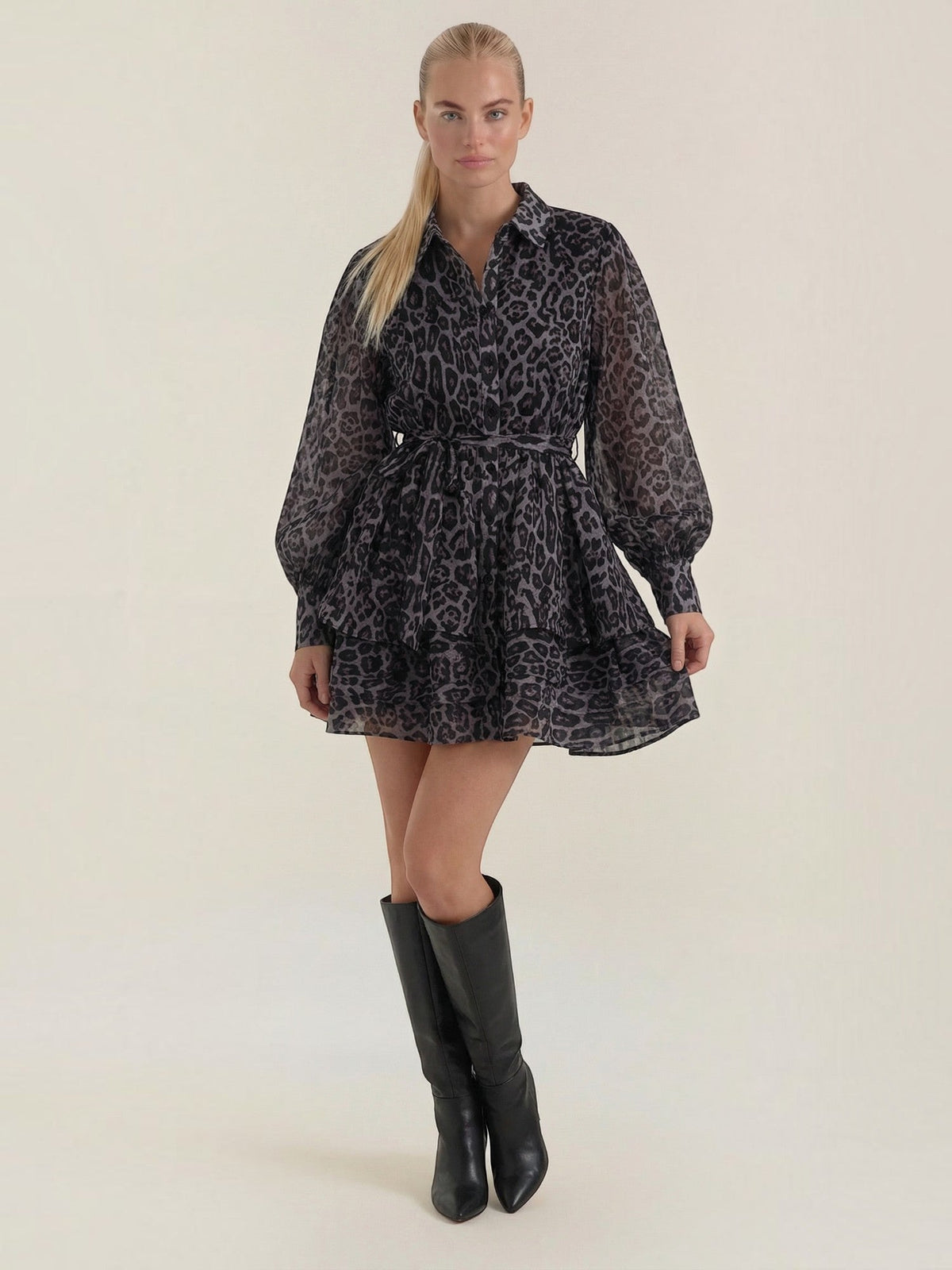Stella Robe-Chemise Mini Imprimé Léopard