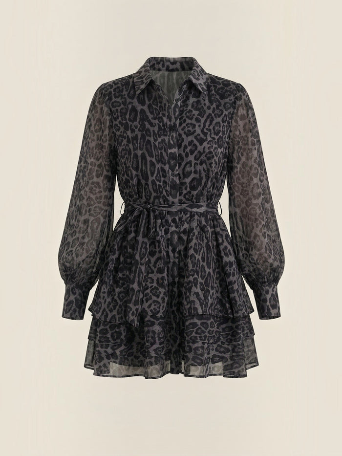 Stella Robe-Chemise Mini Imprimé Léopard