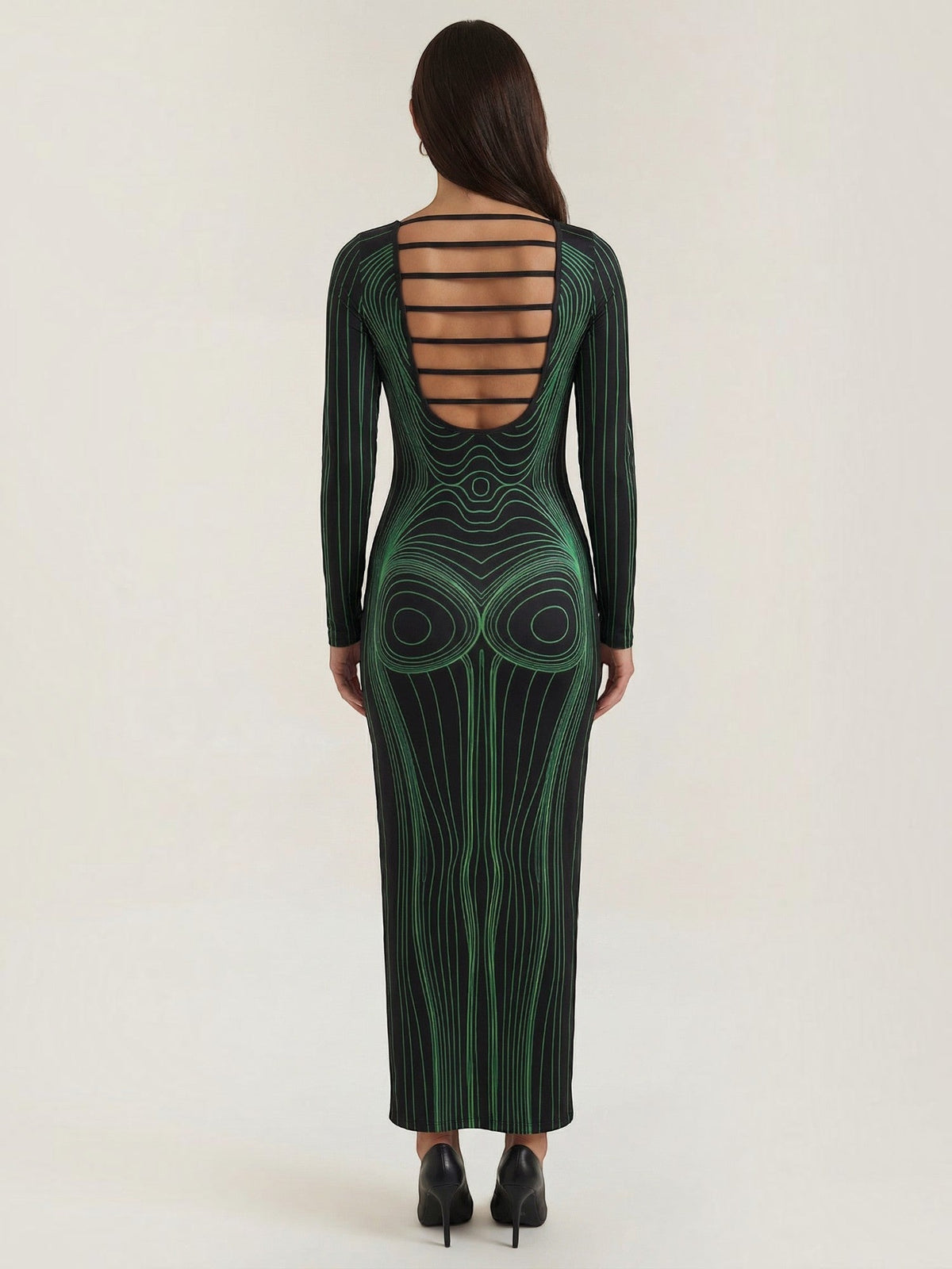 Xiomara Robe Longue À Motif Corps