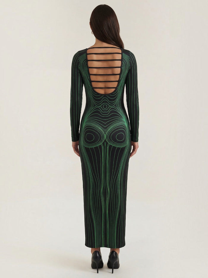 Xiomara Robe Longue À Motif Corps