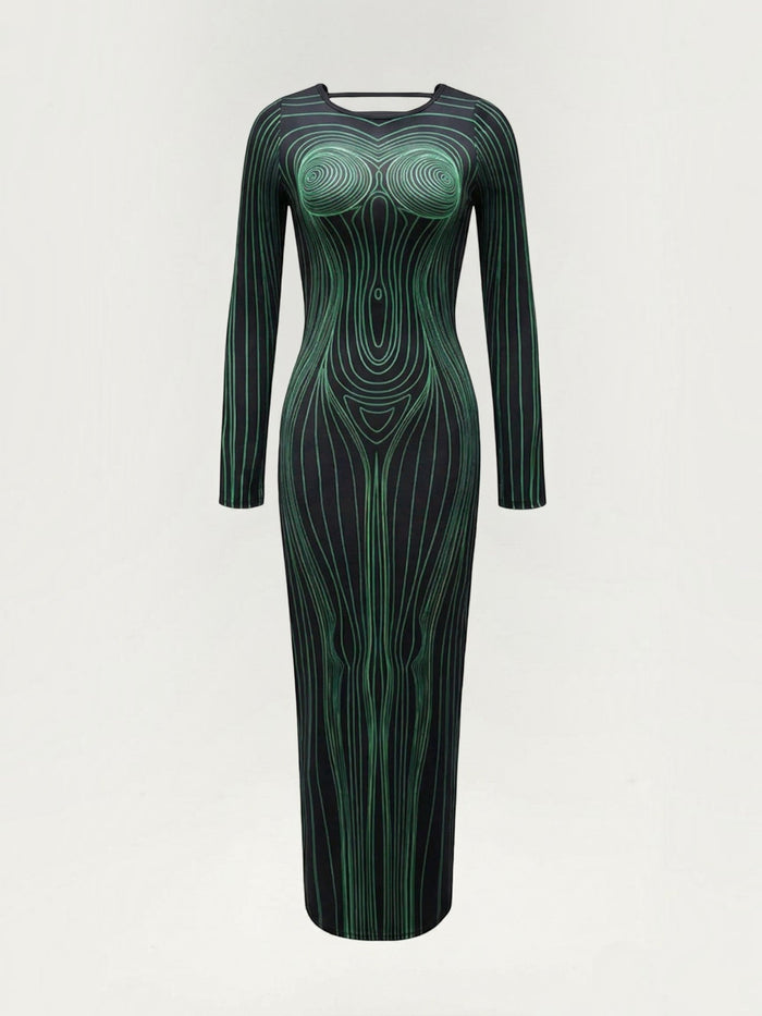 Xiomara Robe Longue À Motif Corps