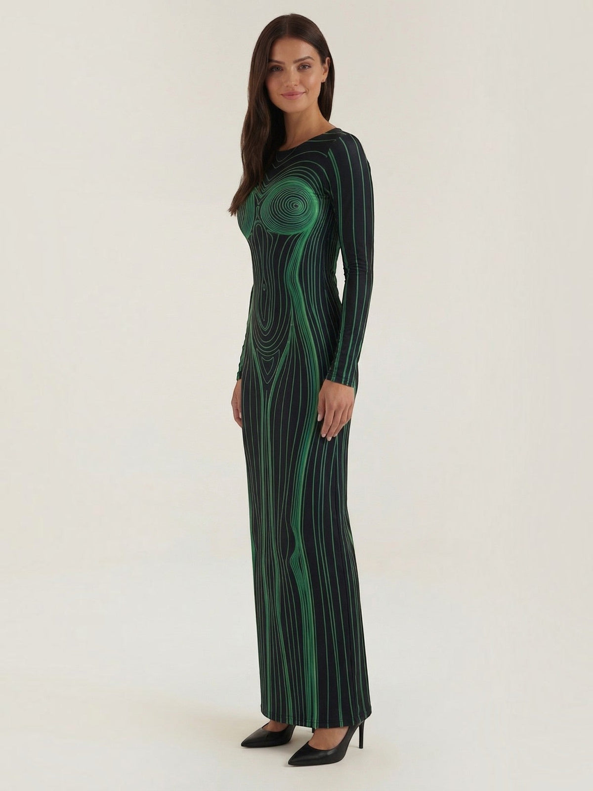 Xiomara Robe Longue À Motif Corps