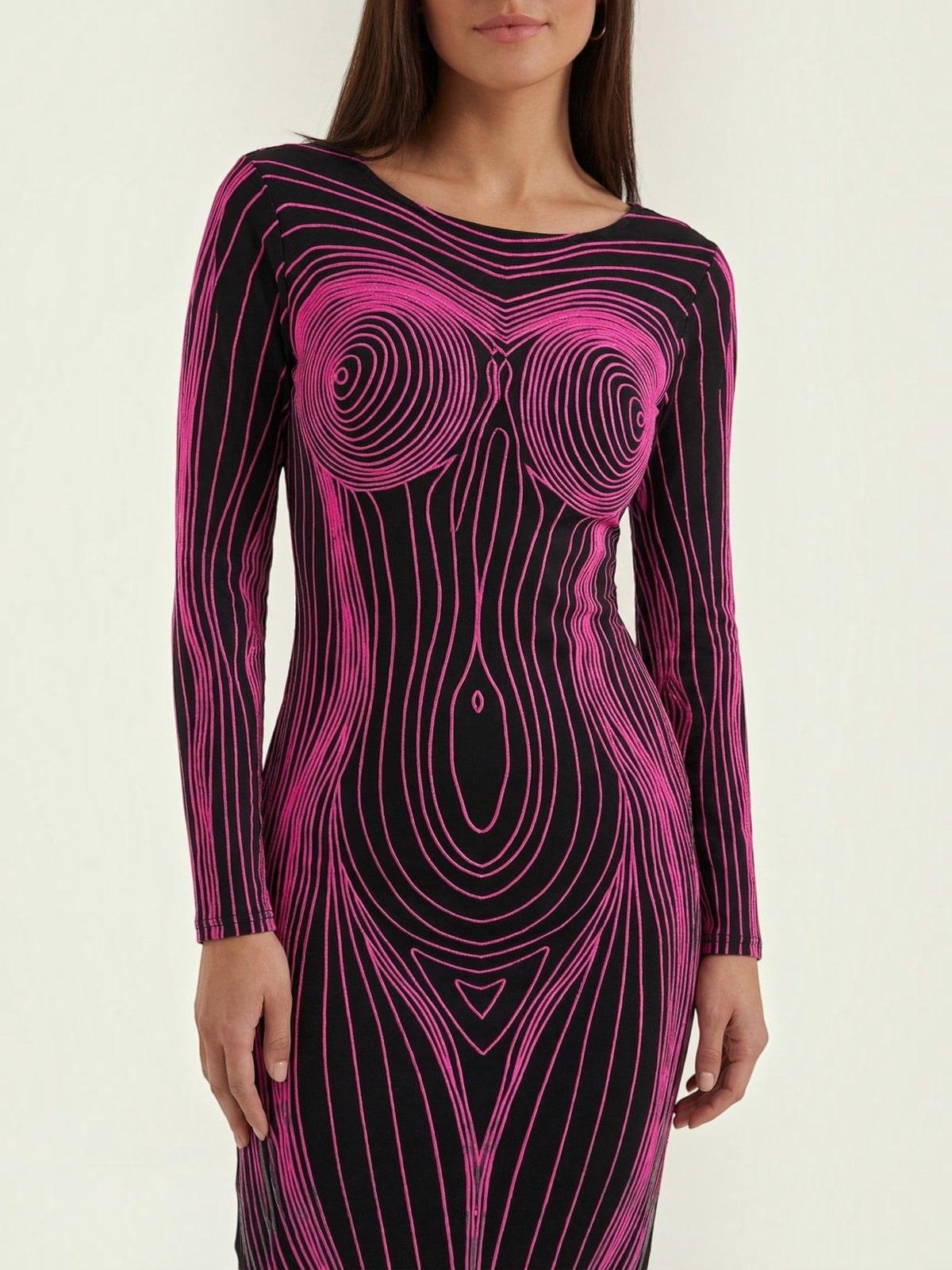 Xiomara Robe Longue À Motif Corps
