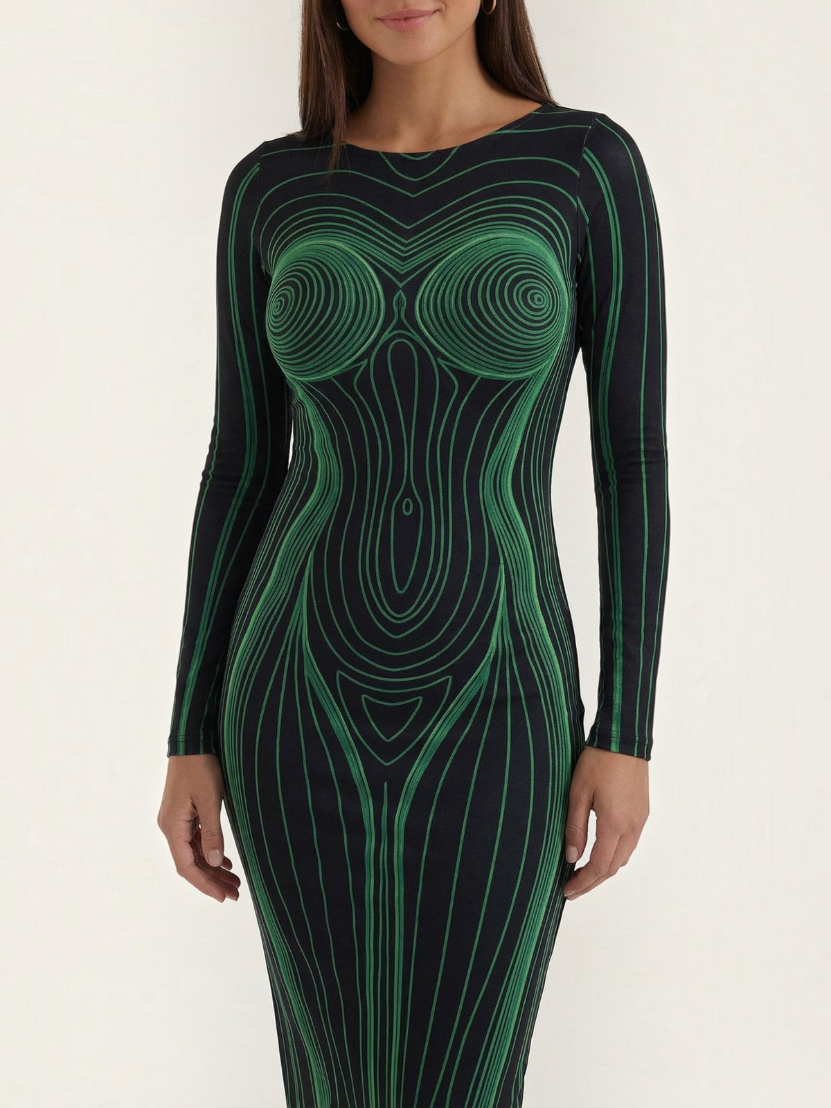 Xiomara Robe Longue À Motif Corps