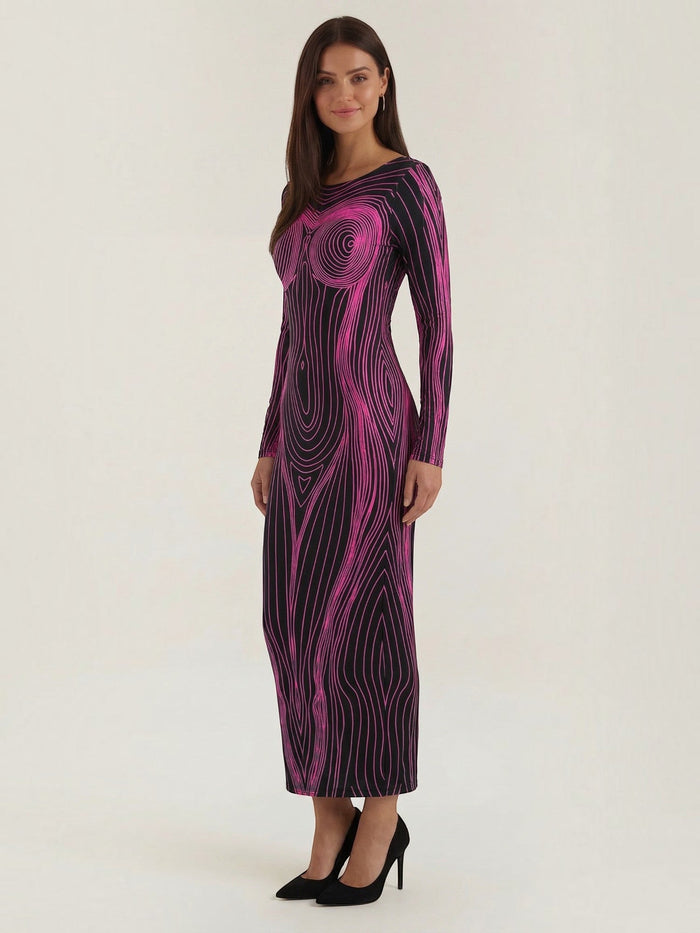 Xiomara Robe Longue À Motif Corps